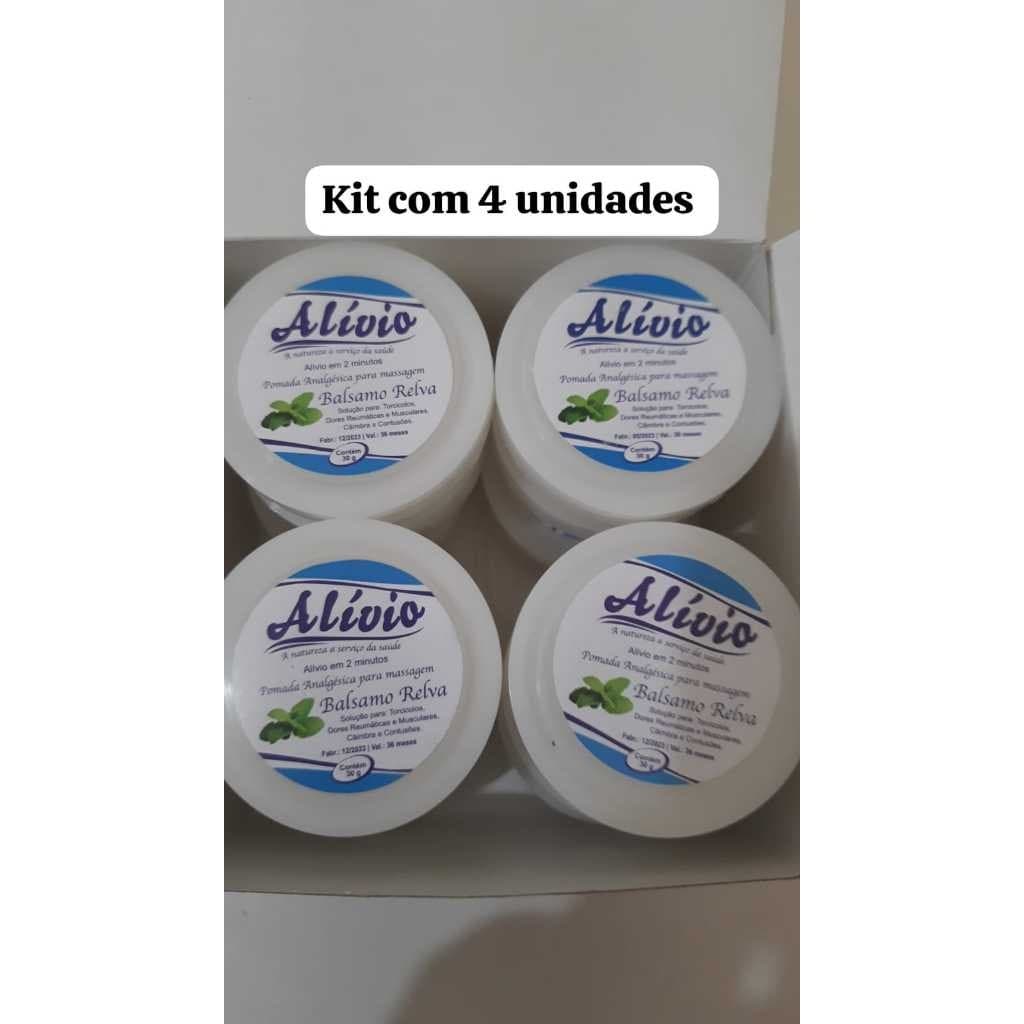 kit com 4 Unidades creme Alívio - ORIGINAL - 30 grs - Balsamo Relva - massagem