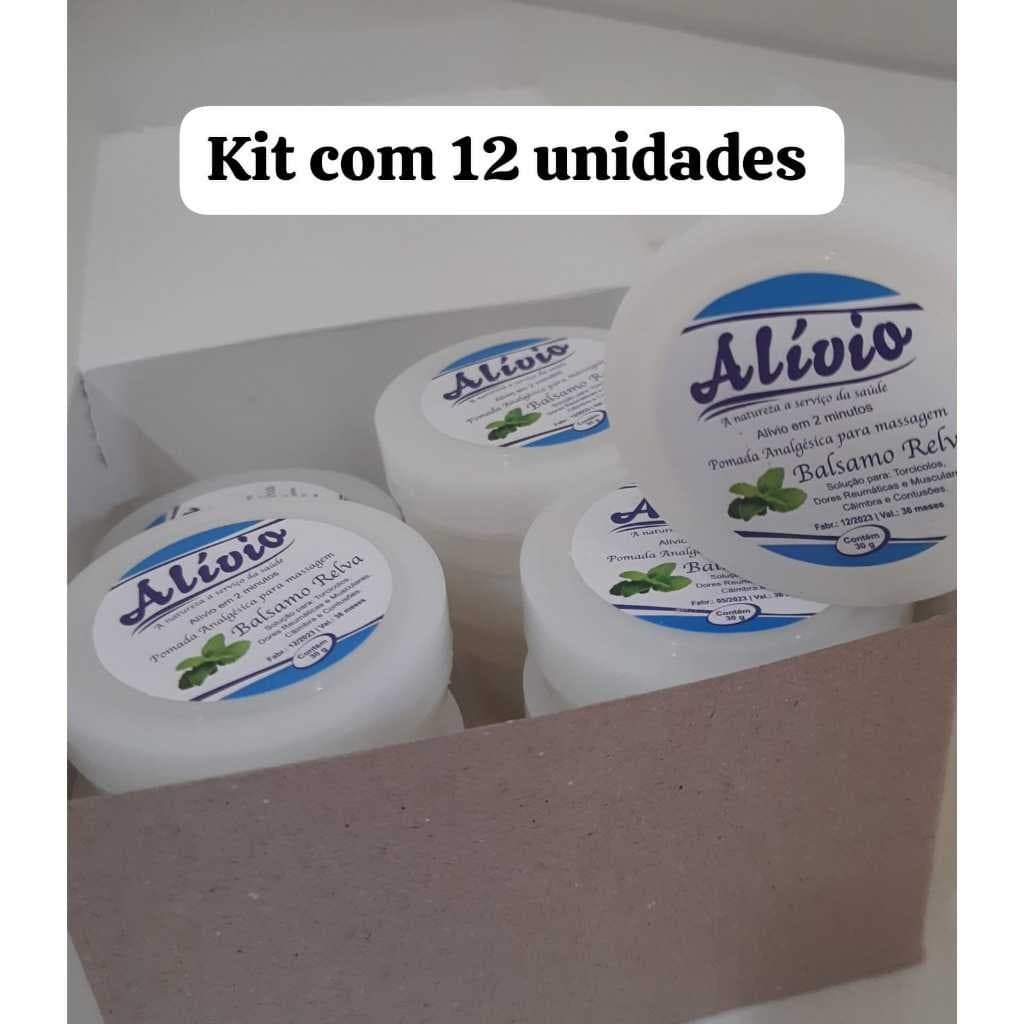 kit com 12 Unidades creme Alívio - ORIGINAL - 30 grs - Balsamo Relva - massagem