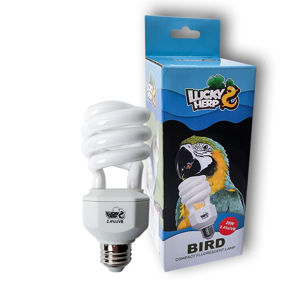Lâmpada Fluorescente UVA / UVB 2.4 20 W para Pássaros e Aves Lucky Herp