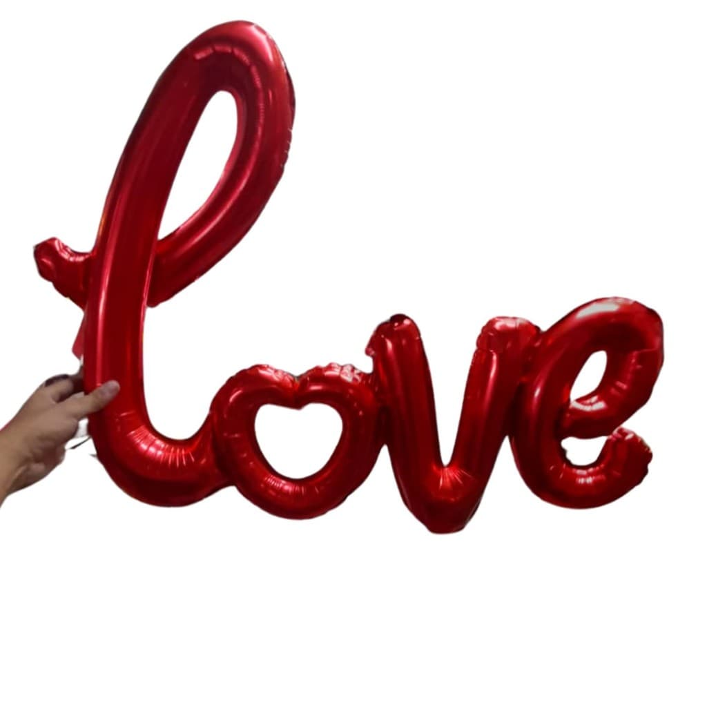 BALÃO METALIZADO LOVE DECORAÇÃO DIA DOS NAMORADOS PEDIDO DE CASAMENTO 76X63CM