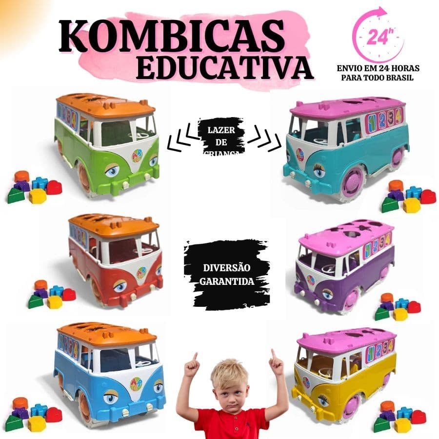Kombi Educativo Pedagógico Para Desenvolvimento Infantil 2 Brinquedos Para Presente