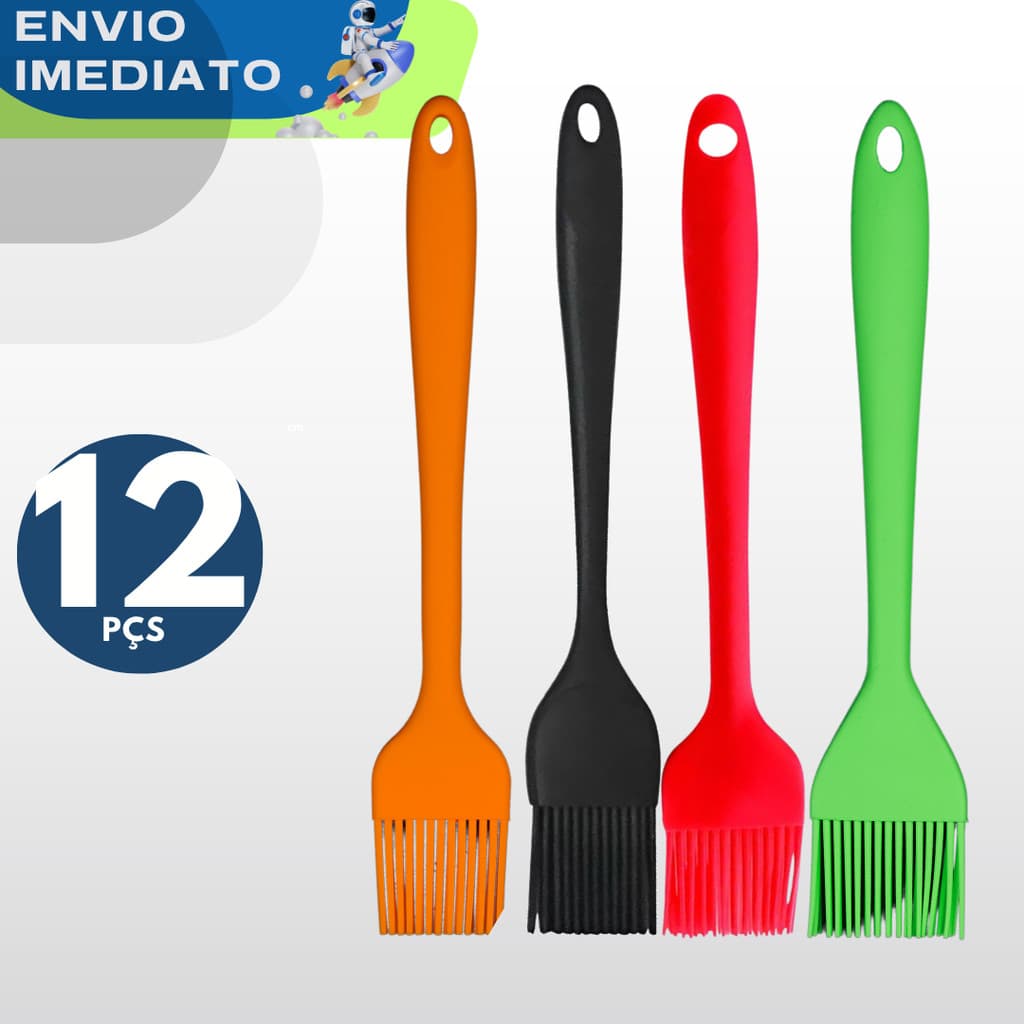 LIQUIDAÇÃO 12 Pincel em Silicone Confeitaria Premium Kit Utensílios de Cozinha Casa Resistente Pincel Culinário