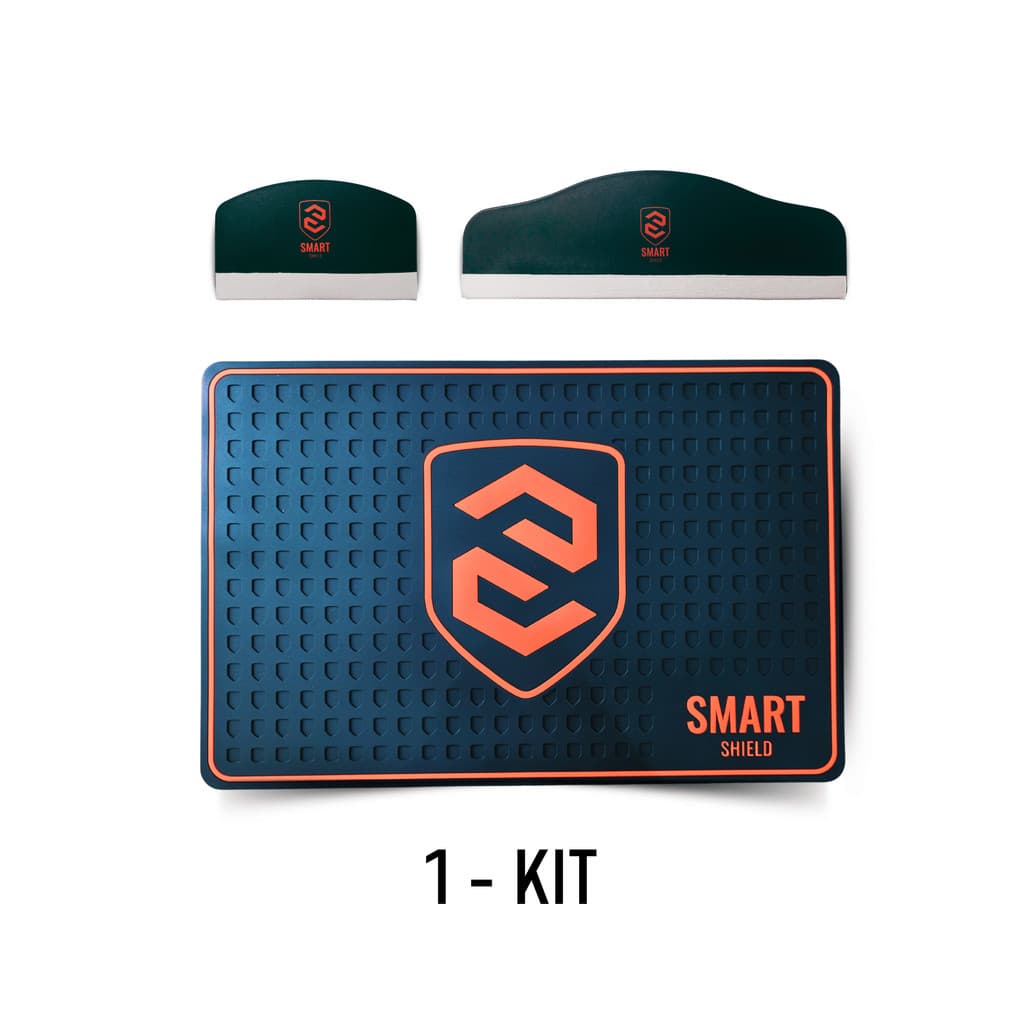 Kit - tapete antiderrapante 30 x 20 cm + jogo de espátulas para aplicar películas
