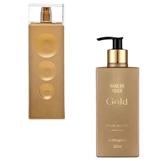 Mahogany Make Me Fever Gold Kit Perfume 100ml + Hidratante 300ml