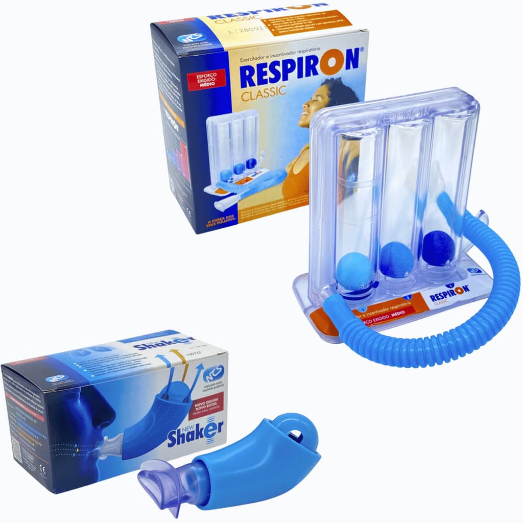 Kit Respiron Classic + New Shaker Original / Exercitador Respiratório Incentivador Inspiratório