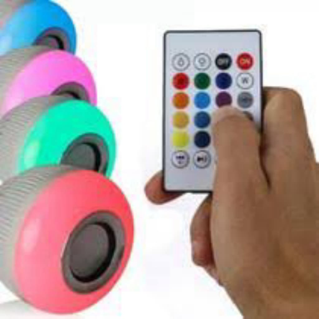 4 Lampada Bluetooth Musica Caixa De Som Controle Rbg 16 Cor