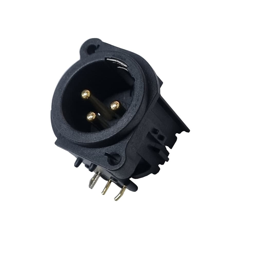 Conector XLR Macho Amphenol AC3MAH-AU-B Plugue Painel 3P