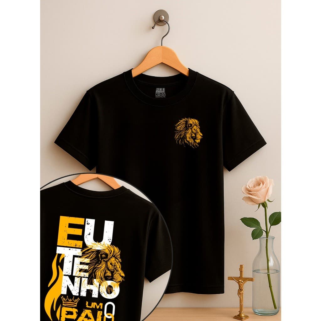 Camiseta Algodão Juvenil e Infantil Unissex Gospel Jesus Eu tenho um PAI Abençoado Menino Menina