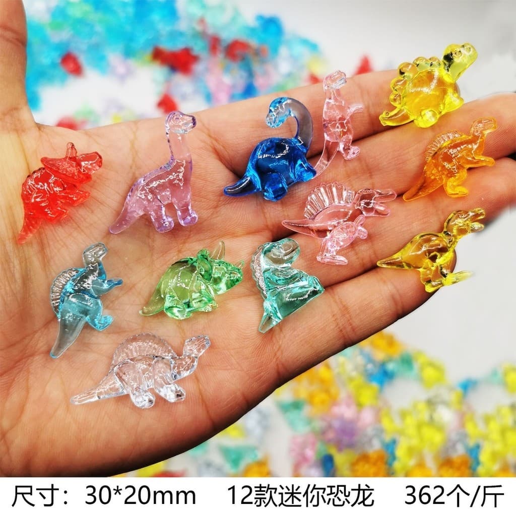 20/50/100 Pçs Acrílico Gem Brinquedo Mini Jurássico Cristal Dinossauro Jardim De Infância Recompensa Compartilhando Pequ