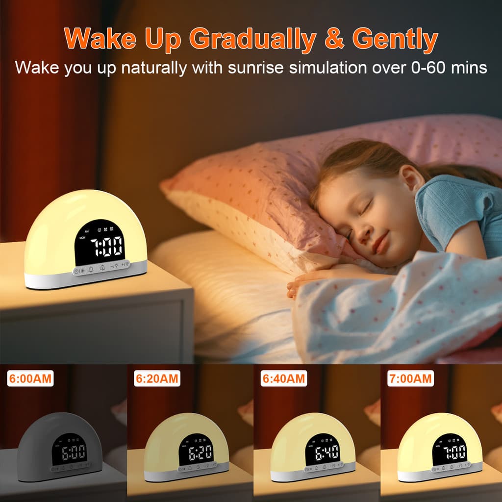 Despertador Com Luz Solar Simulada , Tela Digital Para Casa , Despertar Da Manhã Precoce , Inteligente Do Relógio Nascer