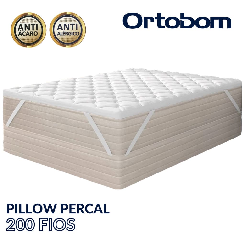 Protetor de Colchão Pillow Top Ortobom 200 Fios Percal - Solteiro