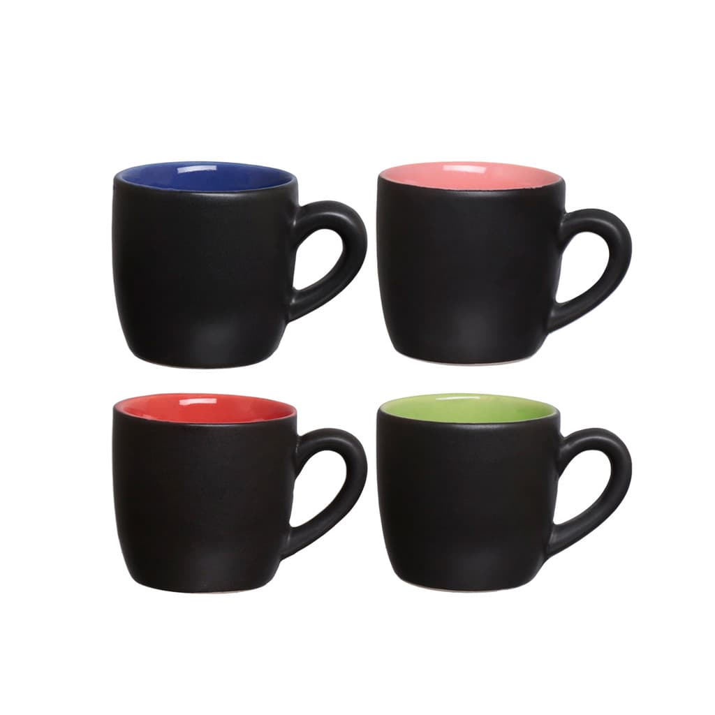 Jogo 4 Canecas Agra Em Cerâmica 150ml para Café Chá e Cappuccino