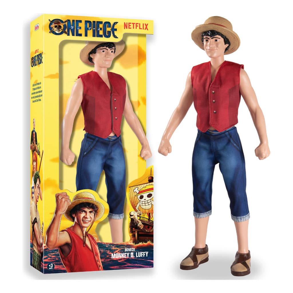 Boneco Luffy One Peace Netflix Monkey D. Luffy 46 Cm Rosita