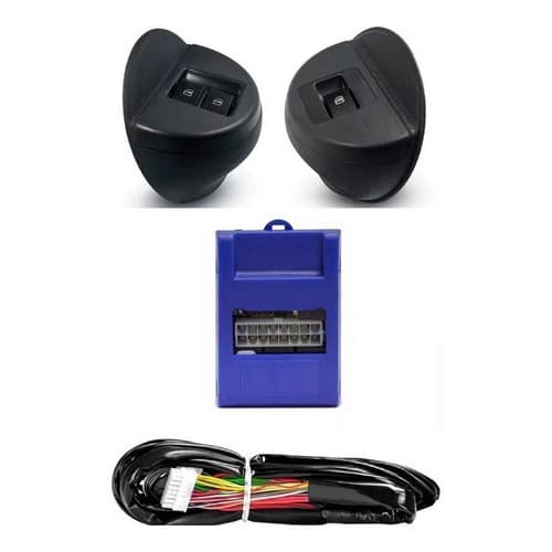 Kit Chicote Botão Moldura De Vidro Elétrico Gol G4 Dianteira Grafite
