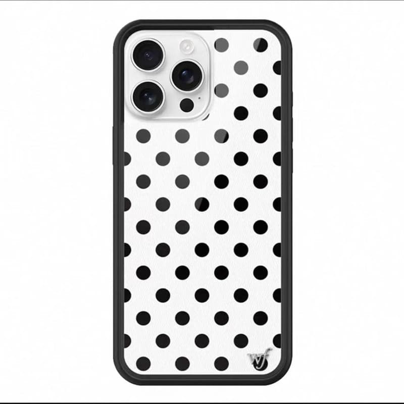 Capa De Telefone Wildflower Preta E Branca Wave Point Para IPhone 16 12 13 14 15 Pro Max Plus Soft Side Silicone Anti Dr