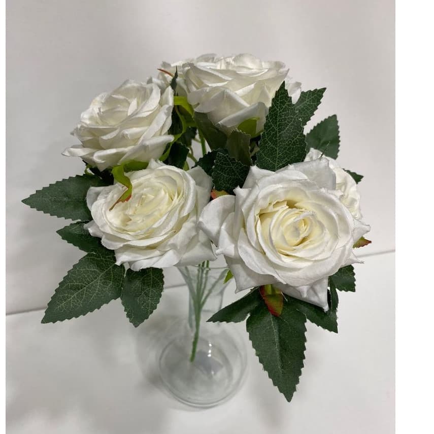 Buquê Com 9 Rosas Tecido Alta Qualidade Decoração, Festas, Casamento MY88250