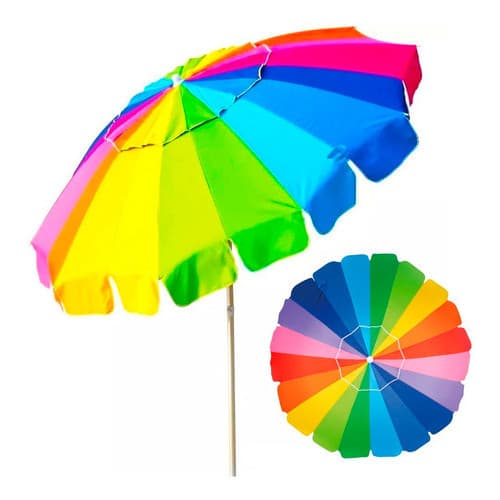 Guarda Sol Praia Grande Articulável Alumínio Piscina Verão 220cm Colorido Azul Mor