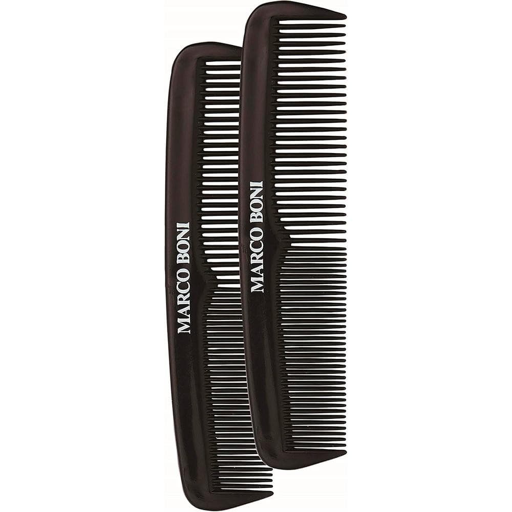 Kit com 2 Pentes de Bolso Fino e Médio Masculino Marco Boni 0891 Barba e Cabelo Preto