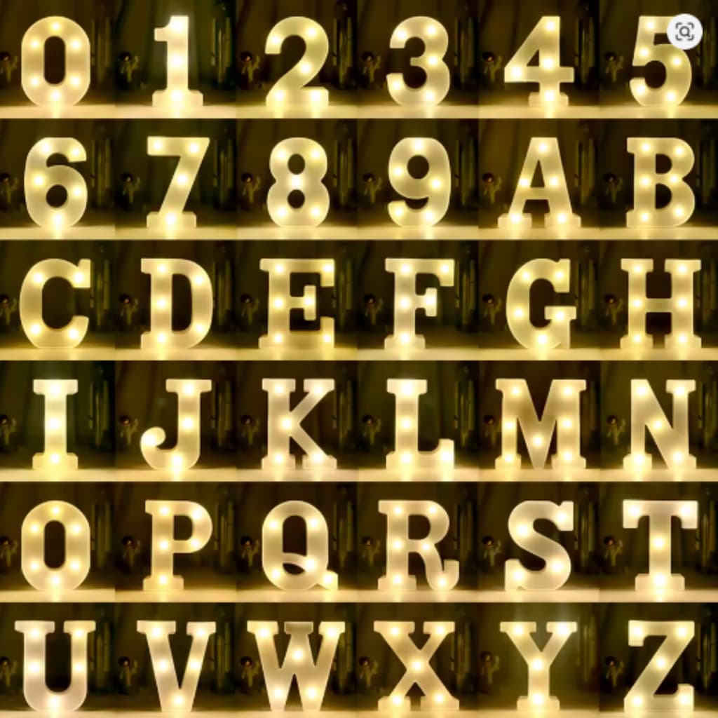 Luminária Letra e Número Led Decoração Festa 16cm e 21cm