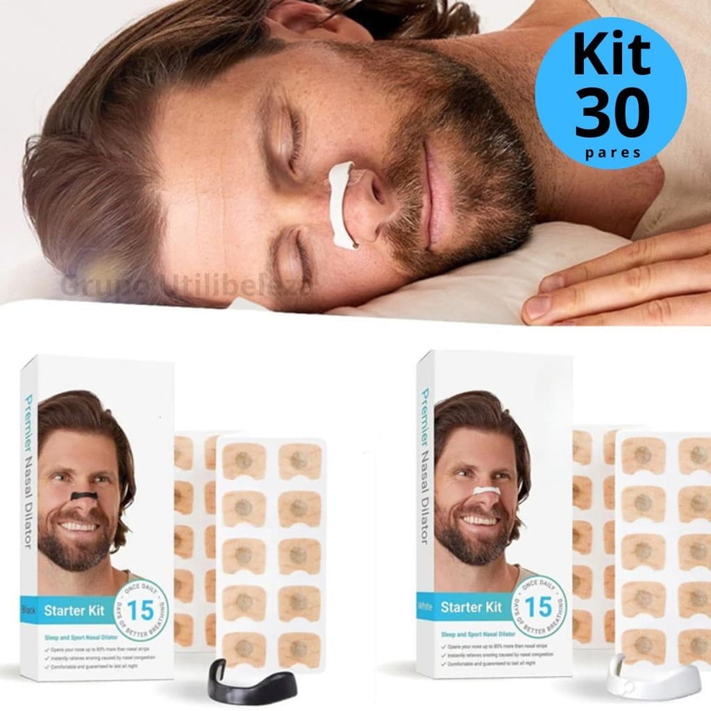 Clipe Nasal Expansor Respiratório C/15 Pares de Adesivos Nasais Magnéticos p/ Melhorar a Respiração