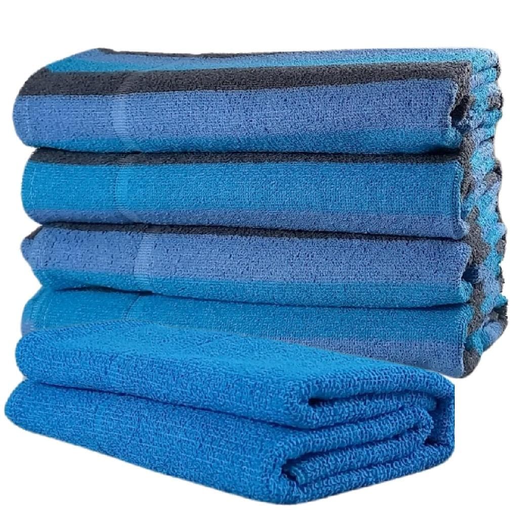 Jogo de Toalhas Kit 4 Toalhas de Banho + 1 Toalha de Rosto Algodão - Azul e Cinza