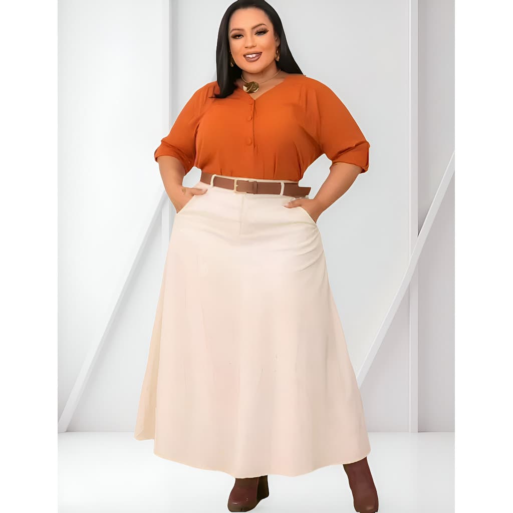 Saia Longa Evangélica Alfaiataria Plus Size