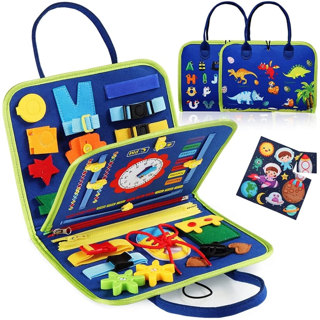 Montessori Busy Board Para Crianças-Brinquedos Sensoriais De Habilidades Básicas A Vida Com Botão De Zíper De Fivela Apr