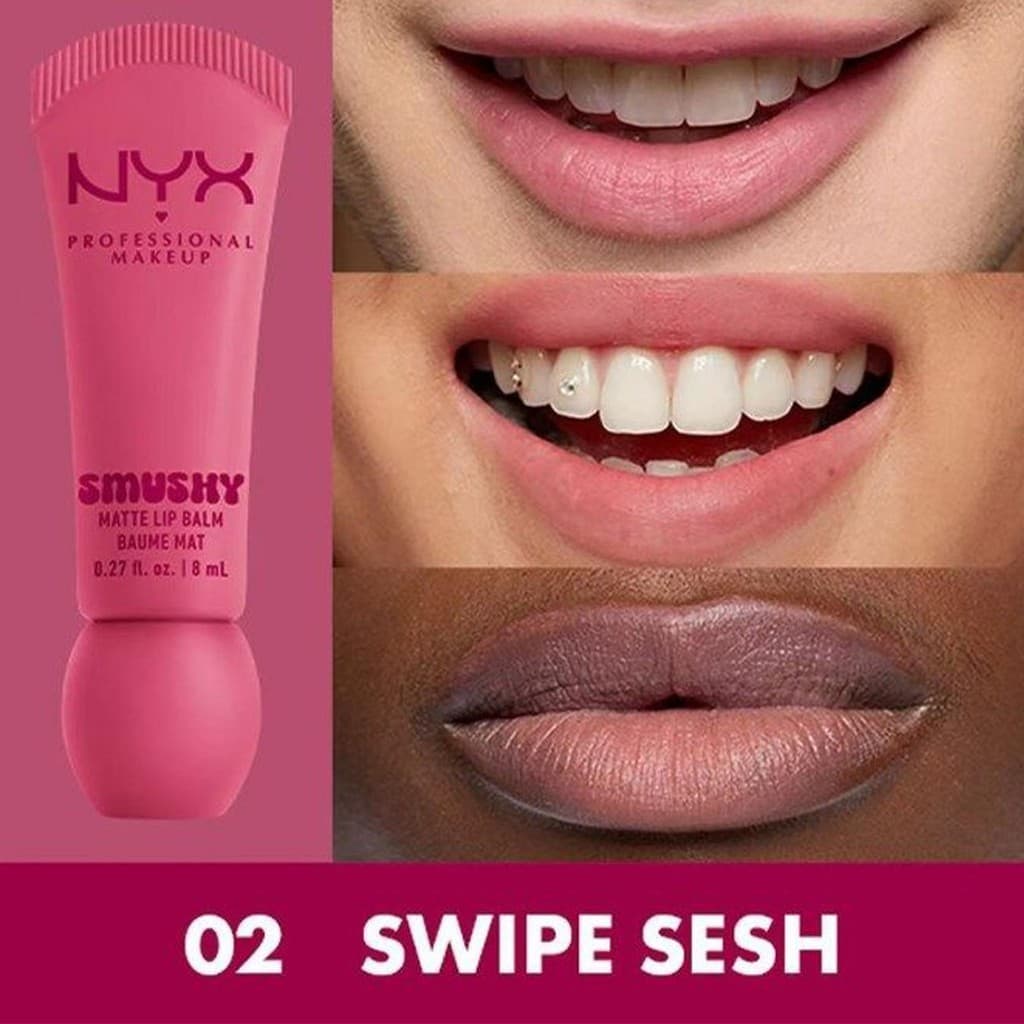 NYX Smushy Matte Lip Balm 8g Cobertura Construível Aplicador De Silicone pomuisbr