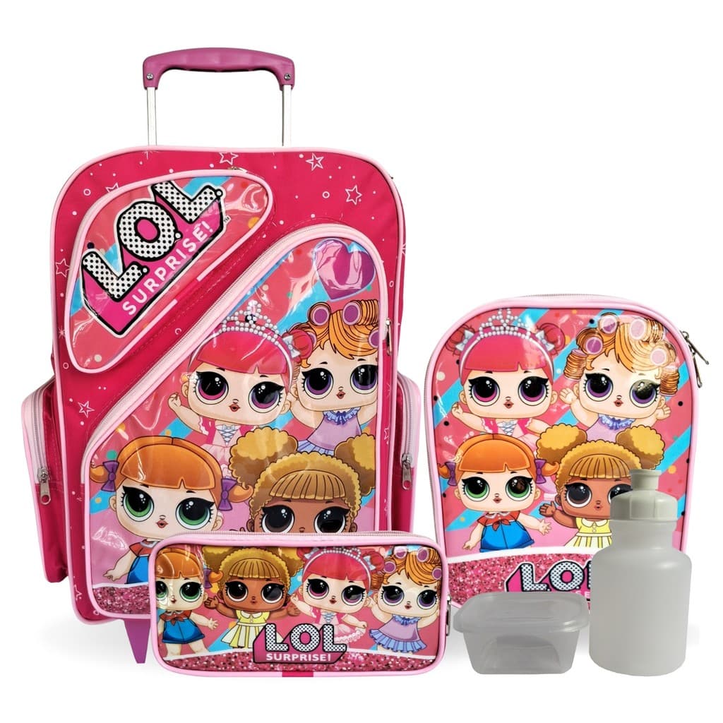 Kit Mochila Lol Surprise Tam G de Rodinhas Com Lancheira Térmica e Estojo