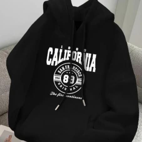 Blusa Moletom Canguru Inverno Unissex California 83 Casual Algodão Tendencia Quentinho