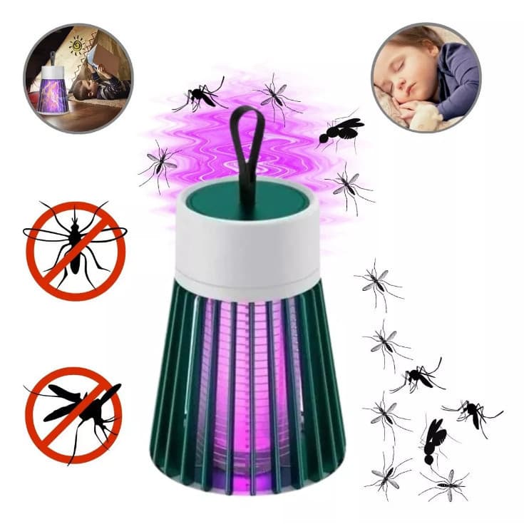 Repelente Elétrico UV Led Mata Mosquito Pernilongo e Insetos Armadilha Eletrônica Choque Abajur Mini