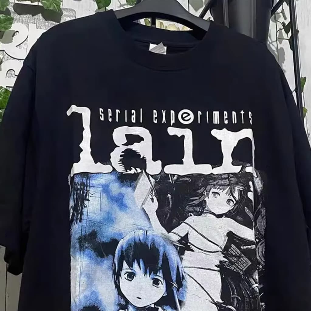 BEAST FASHION Camiseta Premium em Algodão Puro ISI Camiseta T-shirt Unissex Serial Experiments Lain