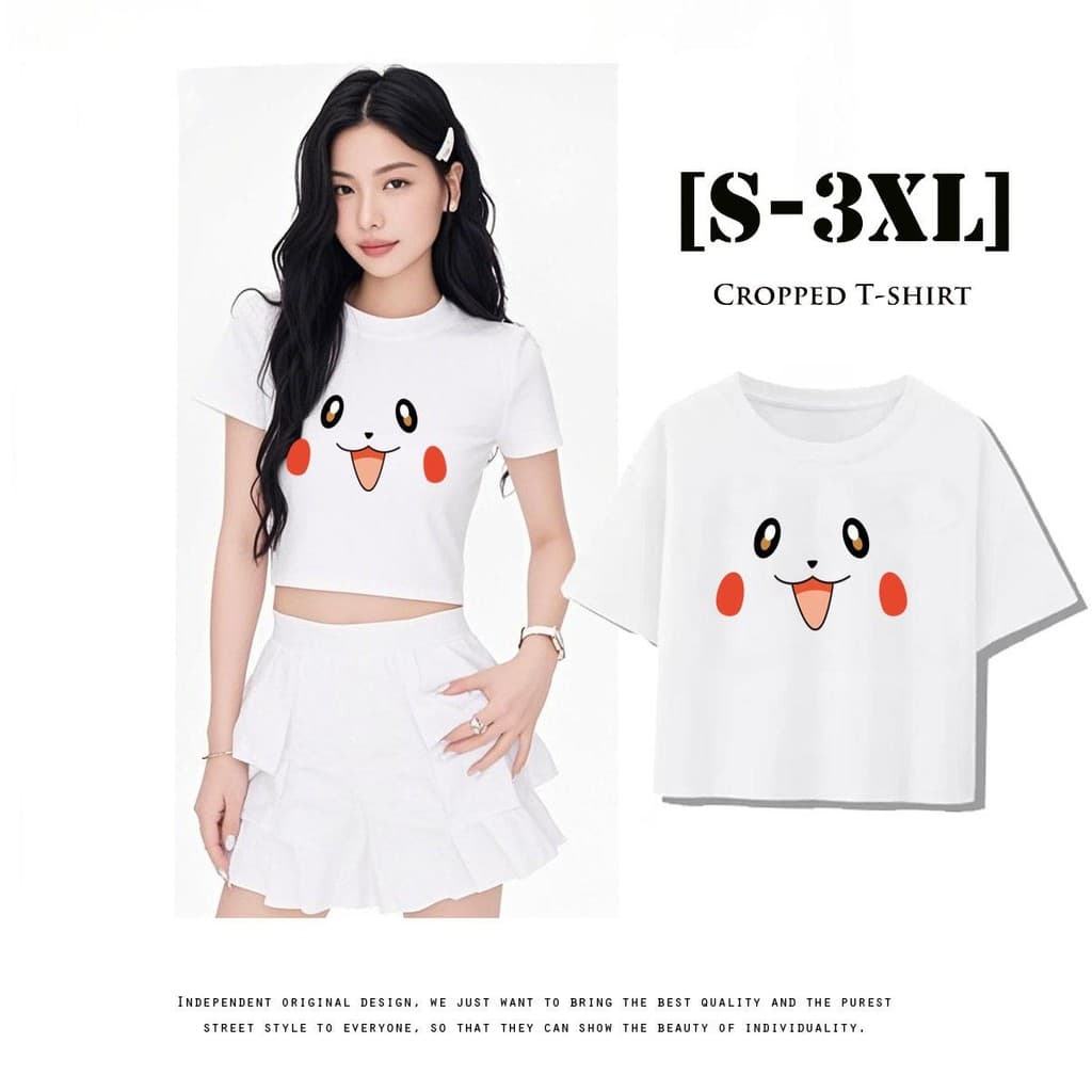 S-3xlverão Dos Desenhos Animados Camiseta Curta Feminina Topos Curtos Mostrando Peito E Umbigo Em Torno Do Pescoço Com N