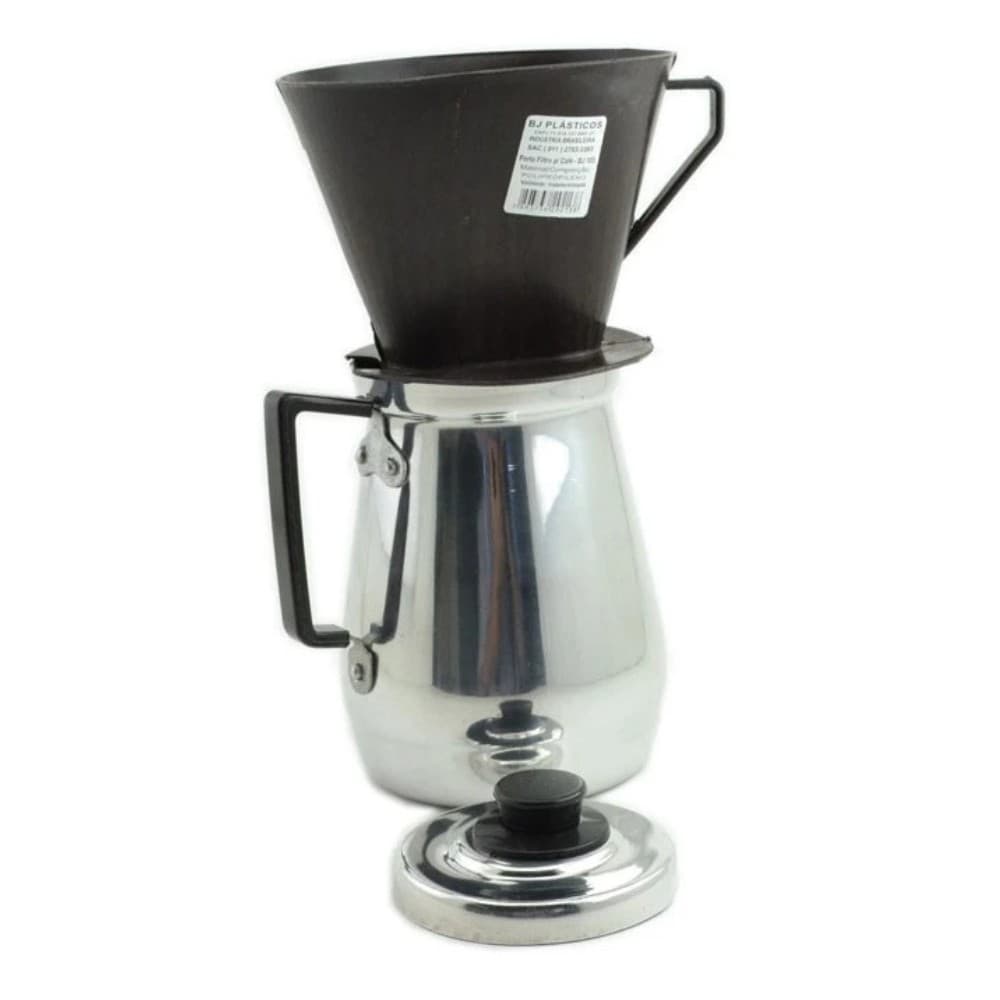 Jarra Cafe 1,2Litro de Alumínio com Tampa e Porta Filtro de Café - Bule Jarra com Suporte Café de Papel Melita - PANAMI