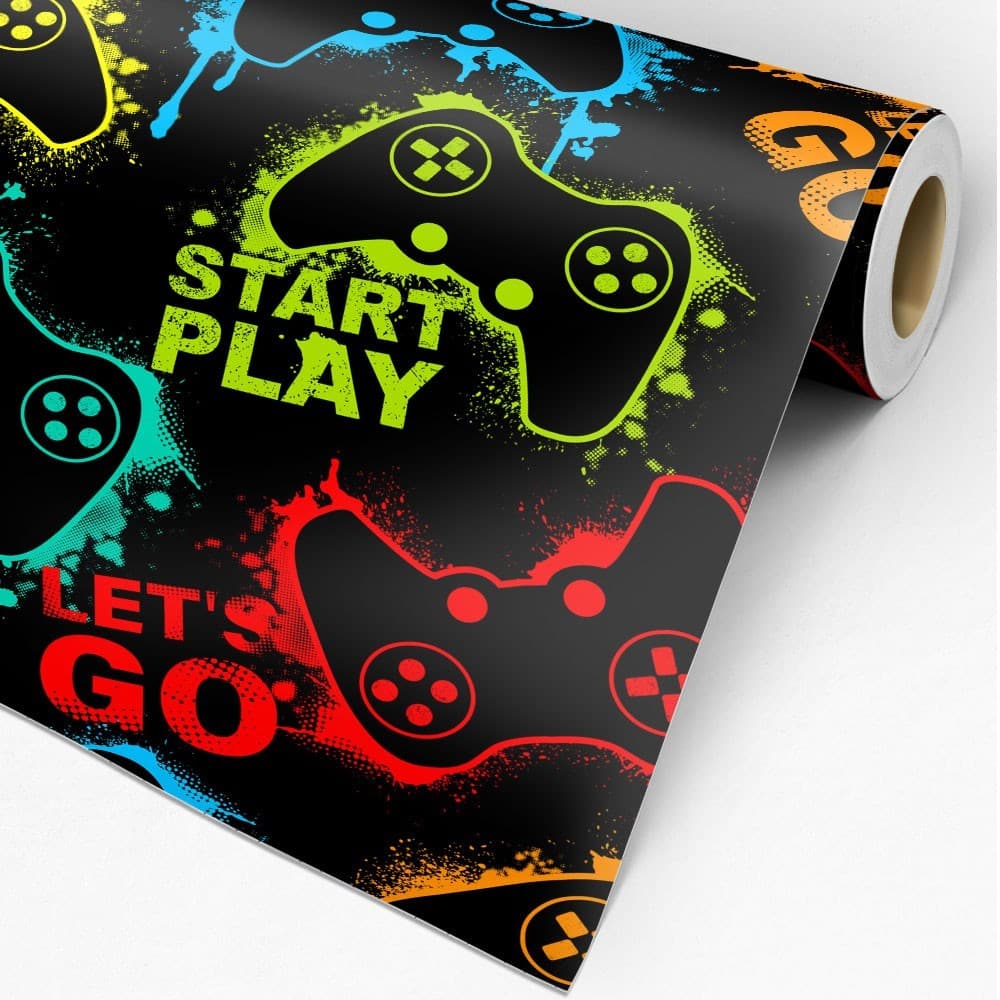 Papel de Parede Gamer Neon — Estilo Digital para Quartos Infantis com Energia e Diversão