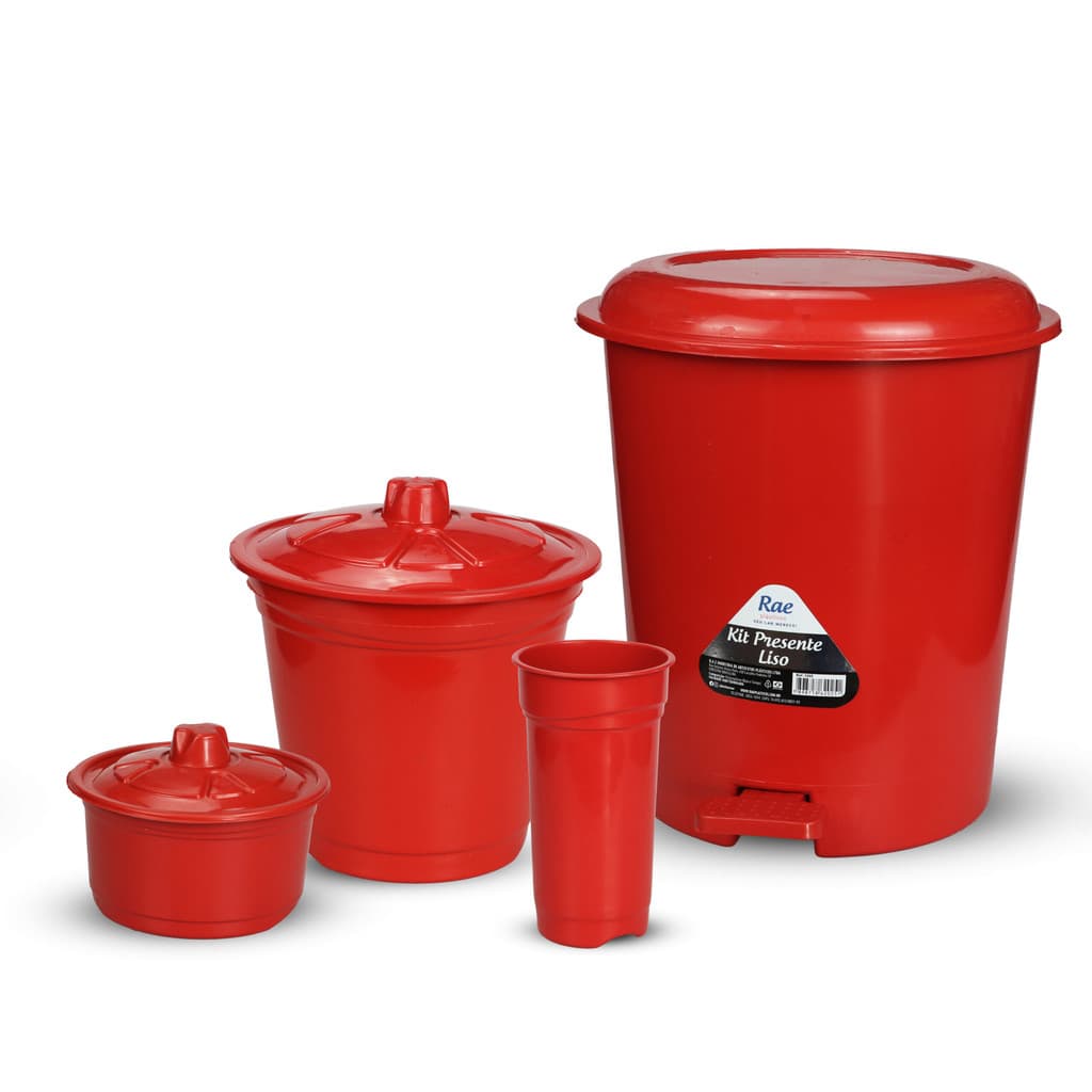 Kit Lixeira 12L com Pedal + Lixeira de Pia 2L + Porta Detergente e Suporte para Esponja – Cozinha Organizada