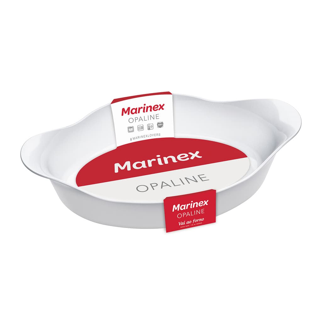 Assadeira Oval Opaline Vidro Temperado 1,4L Forno Micro-ondas Carnes Gratinados Receitas Marinex