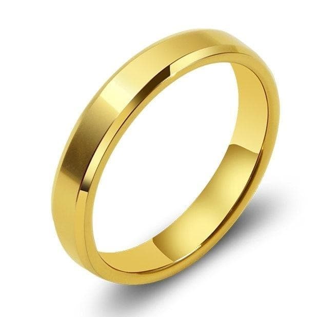 1 Aliança para correção Chanfrada dourada 4mm Noivado casamento Aço Inox 316L Feminino masculino