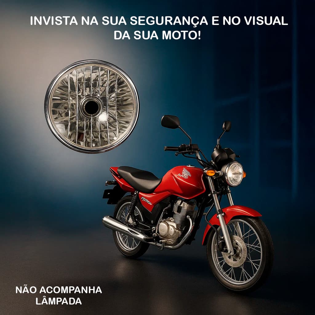 Farol Cg 150 Titan Fan 2004 2005 2006 2007 2008 Aro Cromado