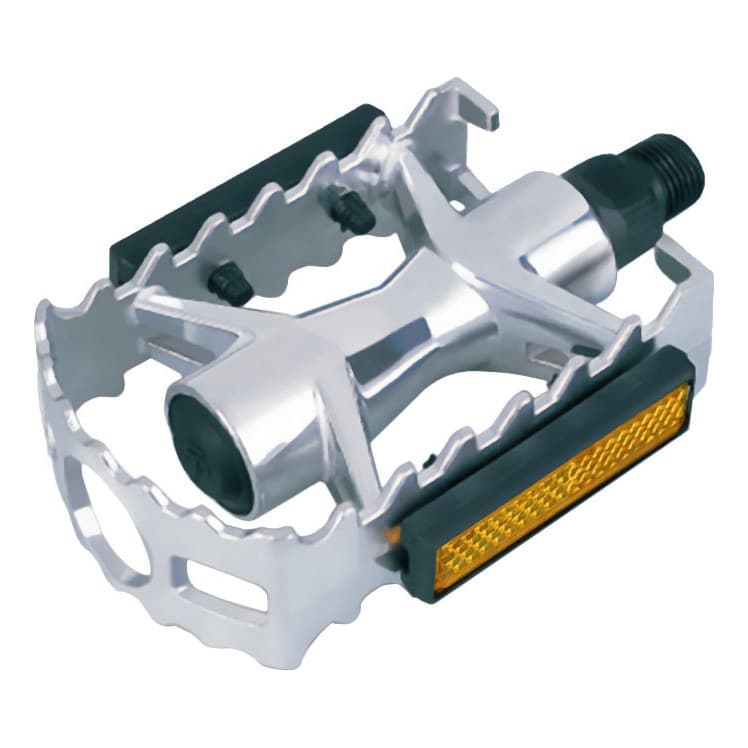 Pedal Bike Aluminio Rosca Grossa 9/16 e 1/2 MTB Polido Esfera Refletor