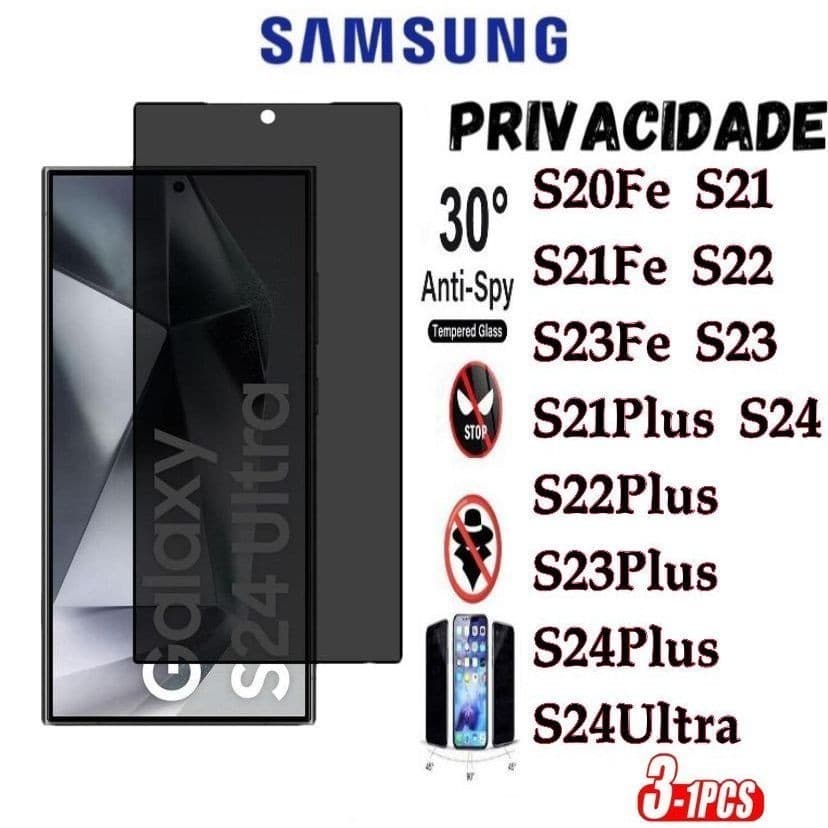 Película Privacidade 3D Para todo Samsung S20FE S21 S21PLUS S21FE S22 S22 PLUS S23 S23PLUS S23FE S24 S24PLUS S24ULTRA
