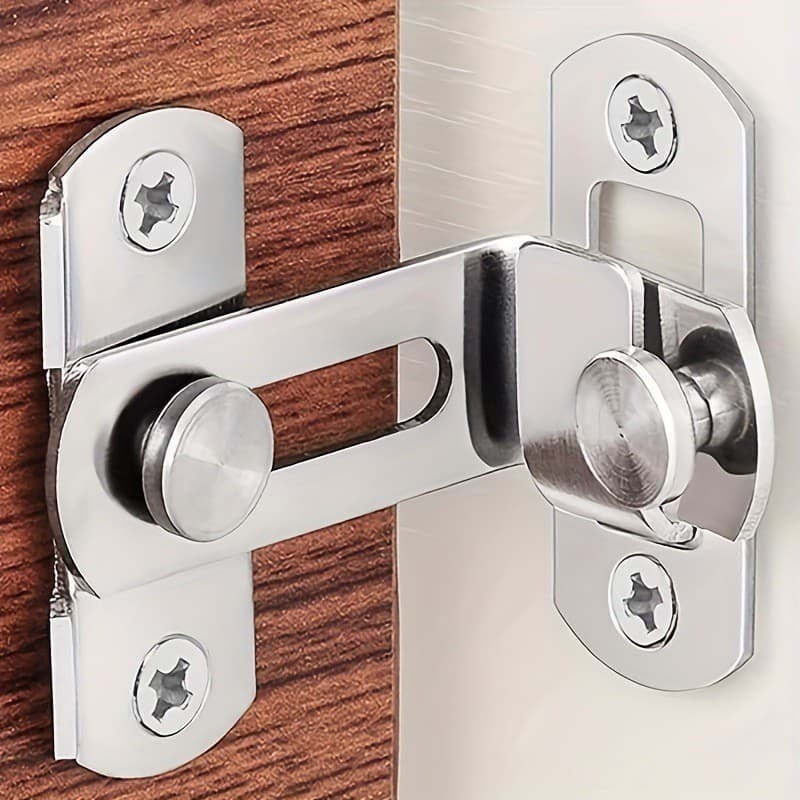 Fecho Trava Tranca Angular Em L 90° Gavetas Portas Janelas Tramela Trinco