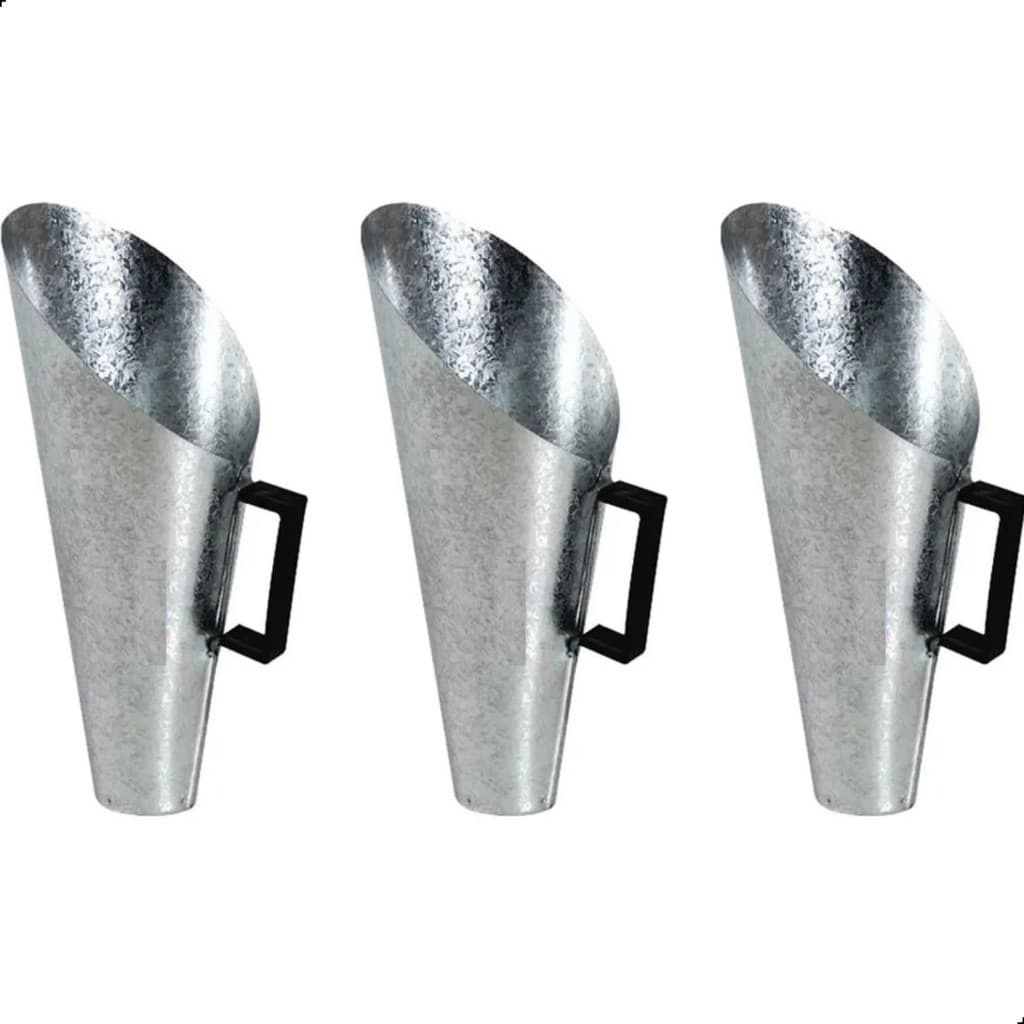 Kit 3 Concha Galvanizada Pegador De Grãos e Sementes Ração 500gr
