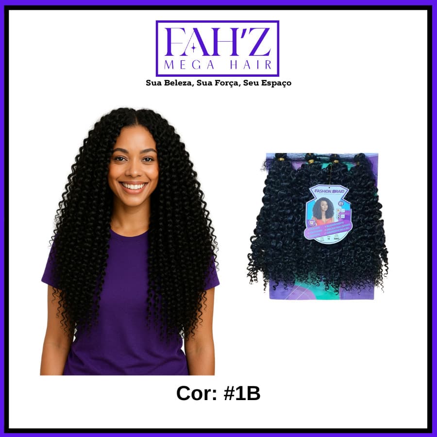 Cabelo cacheado crochets braids orgânico Aline - 300g - Fashion Line