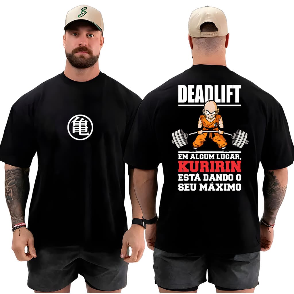 Camisa Oversized Kuririn Musculação 100% Algodão Streetwear Treino Academia