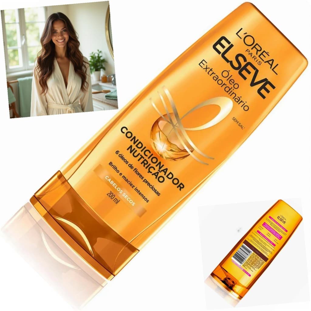 Condicionador L'Oréal Paris Elseve Óleo Extraordinário 200ml Textura Leve Reconstrução Cabelo