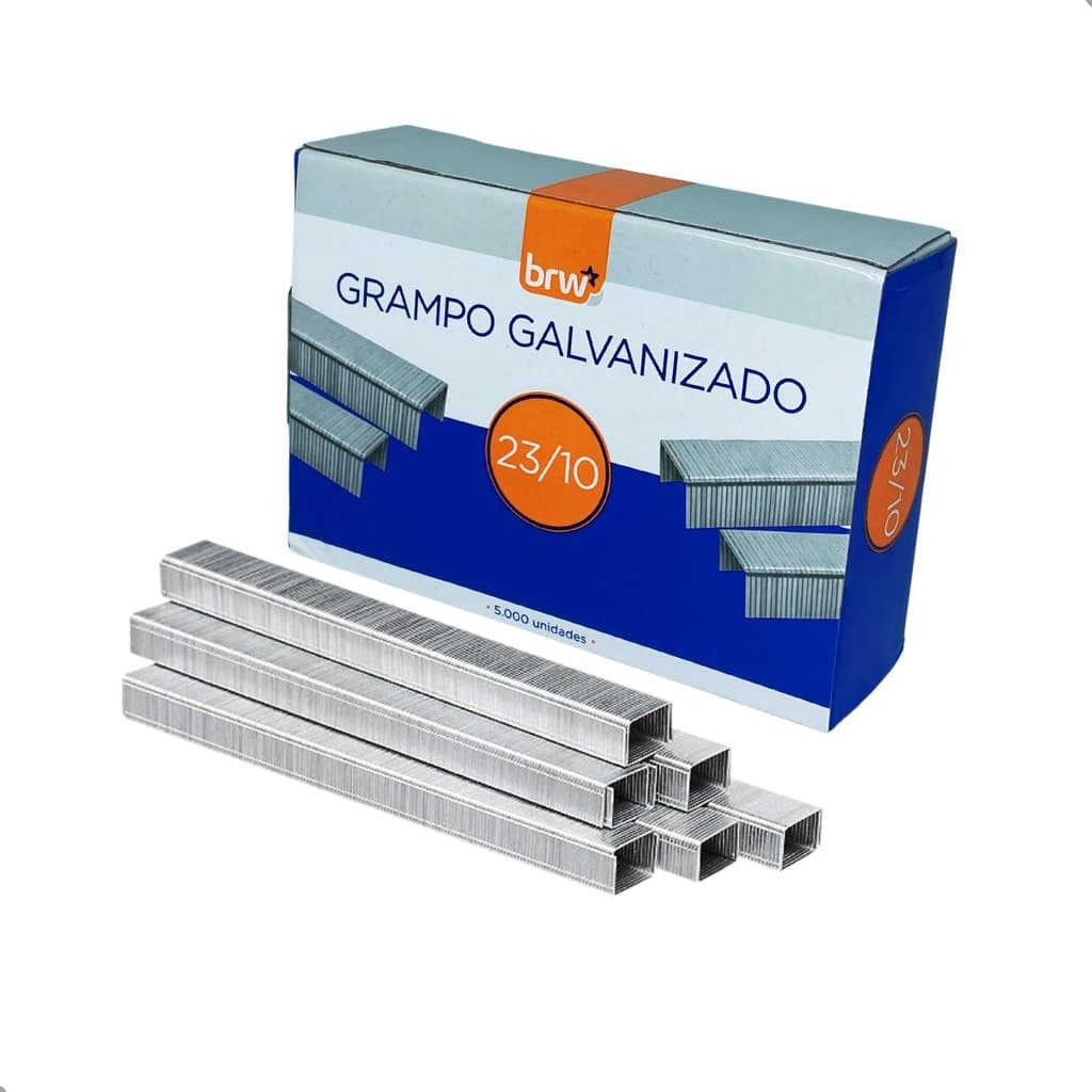 Caixa de Grampo Galvanizado 23/10 Para Grampeador - Prende até 70 folhas de papel Sulfite 75g