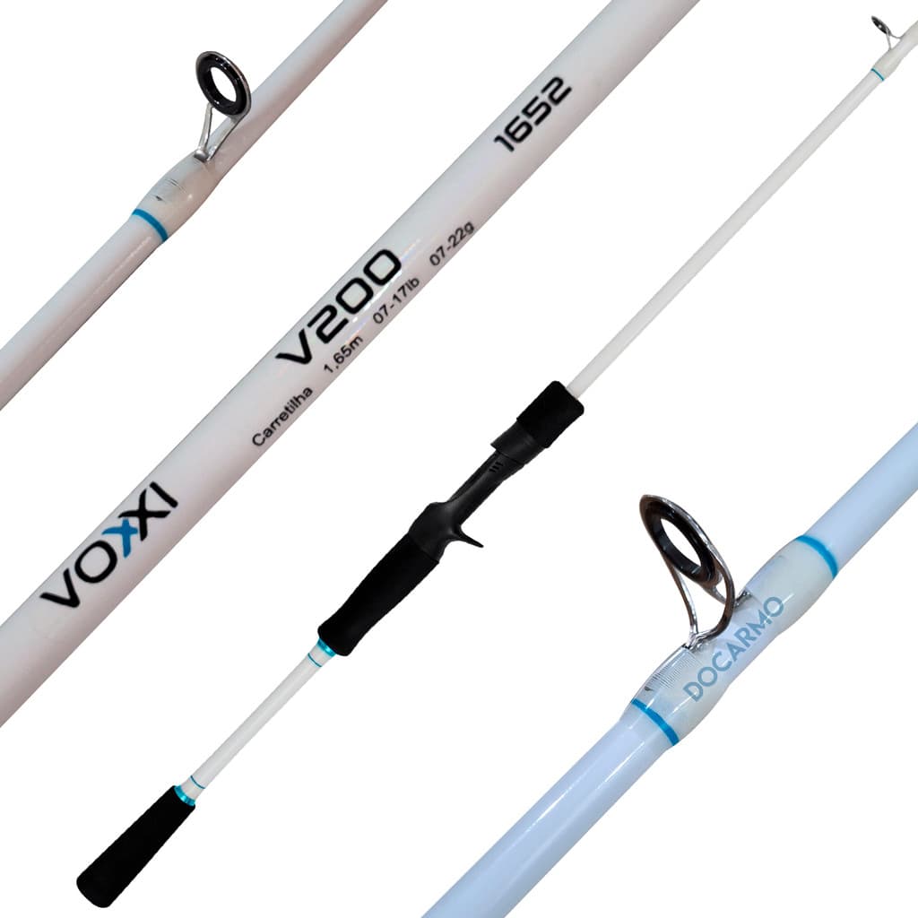 Vara Carretilha 17lb Tucunaré 1,65m  Fibra de Vidro Tubular