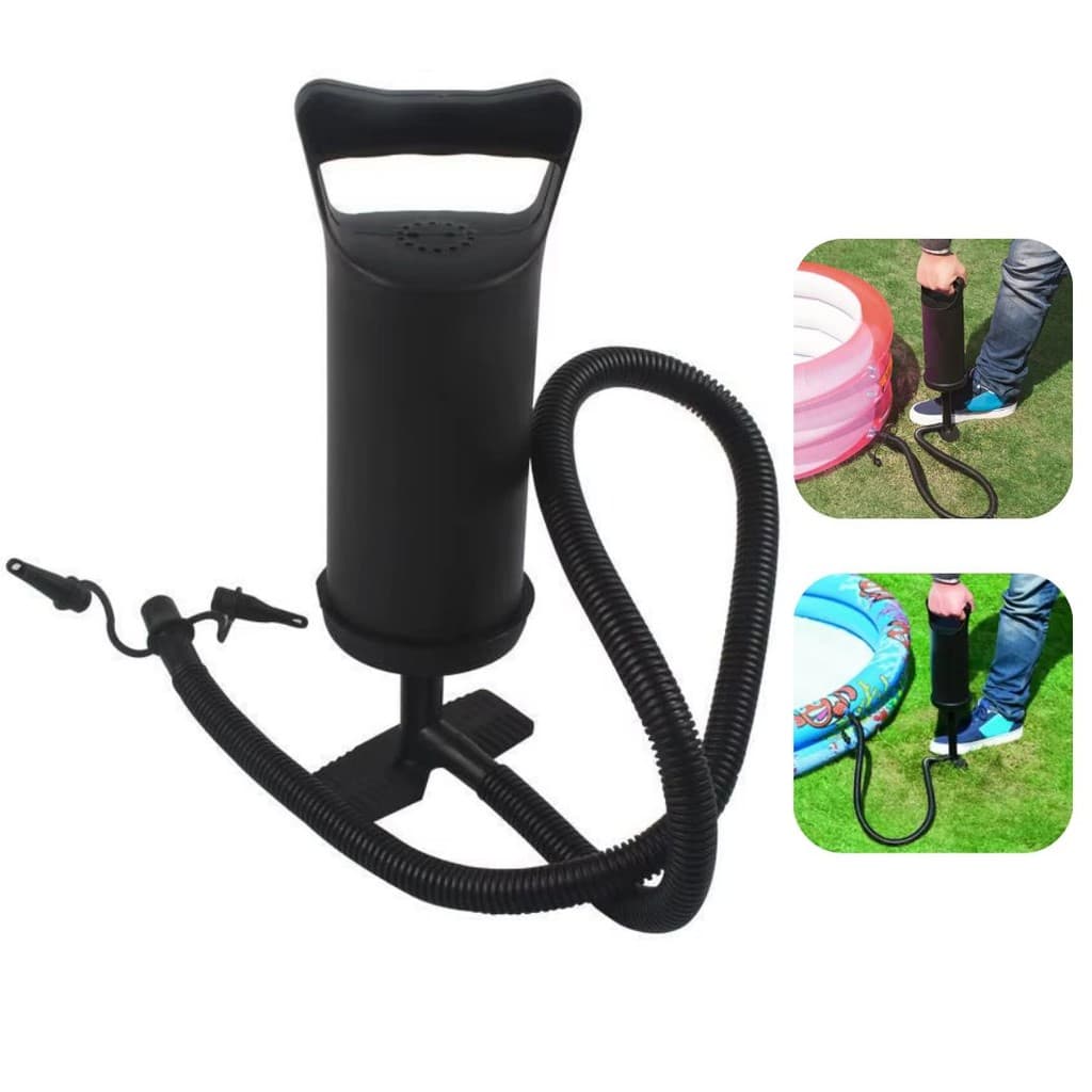 Bomba de Ar Manual Portátil Dupla Ação 700cc – Enche Piscinas, Colchões e Boias | Kit com 2 Bicos CHEF D