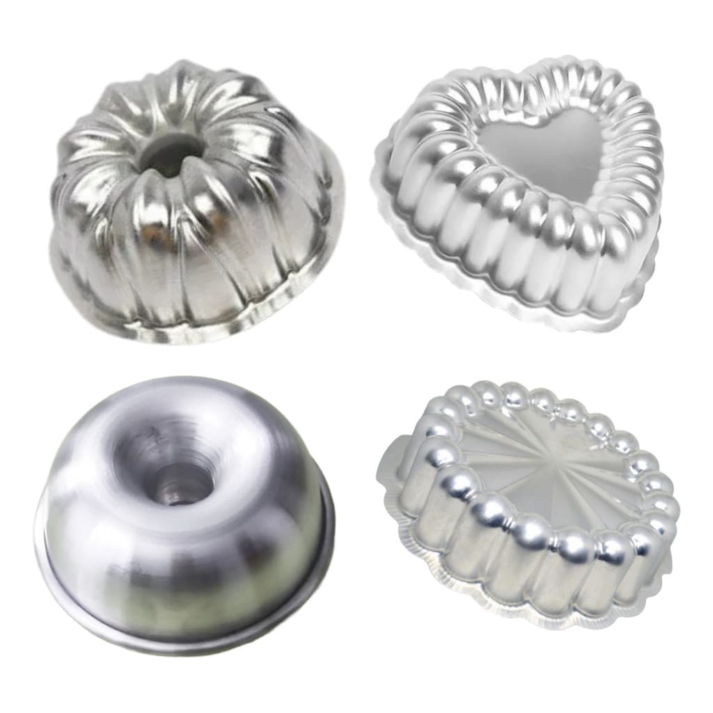 Kit 4x Mini Formas De Bolo Decorado Alumínio 9x4cm Sortidos